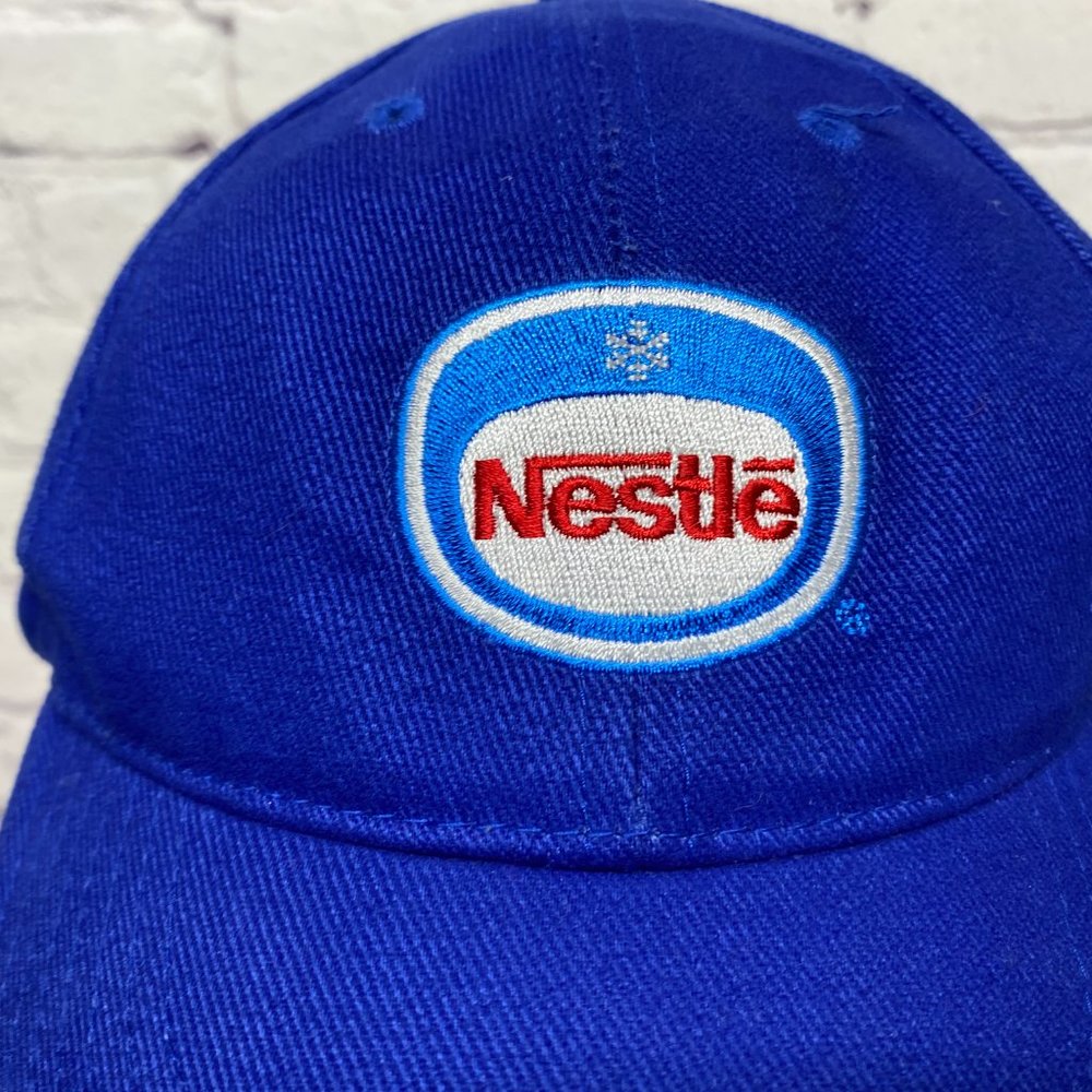 NESTLE Hat Cap Strap Back Blue Adjustable Embroidered Cotton One Size Fits All - Picture 6 of 8